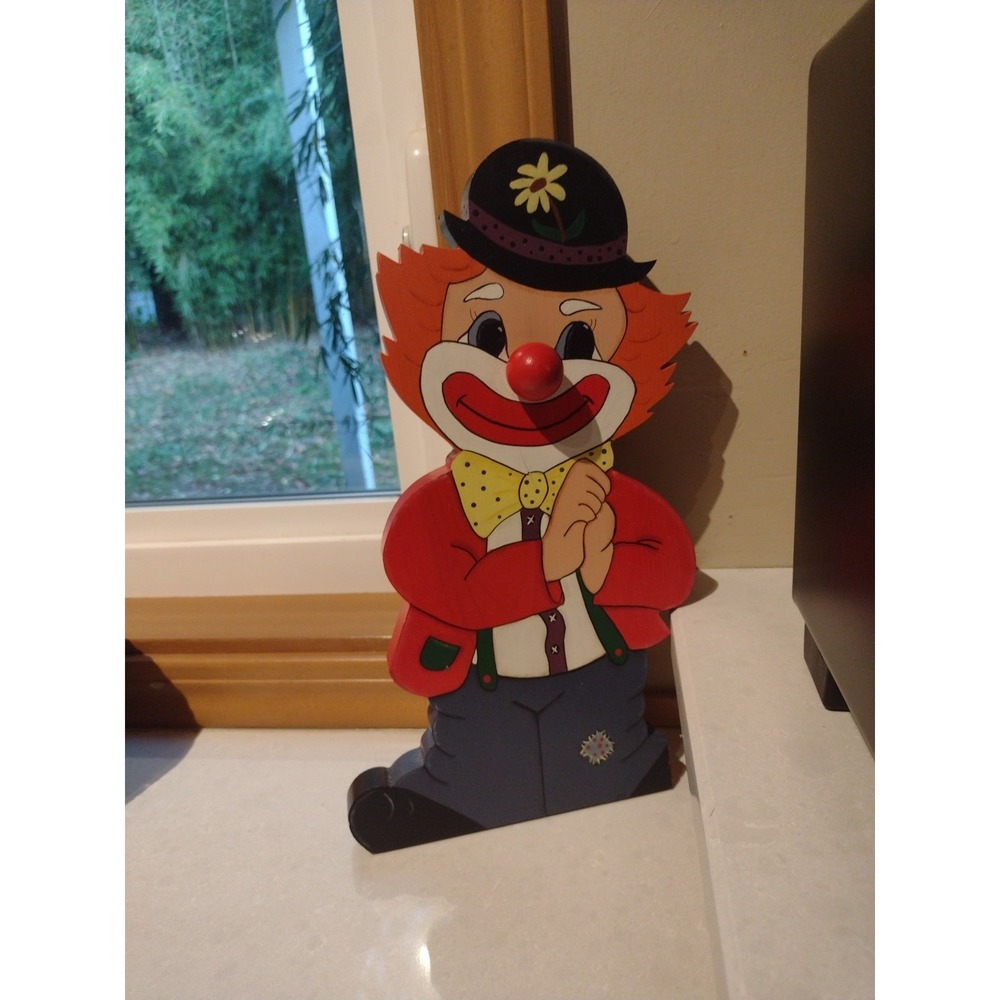Vintage Dancing Clown Twist Nose Music Box Made In Western Germany 12.5in FLAW